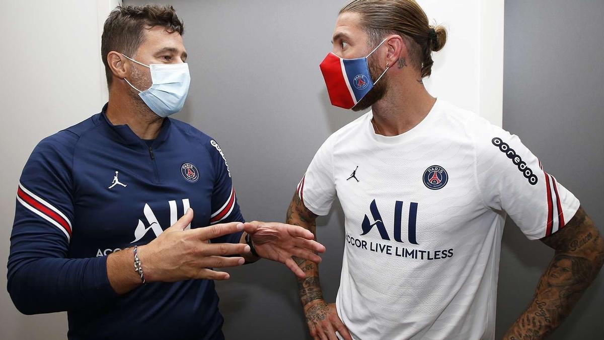 Mauricio Pochettino y Sergio Ramos, en las instalaciones del PSG.