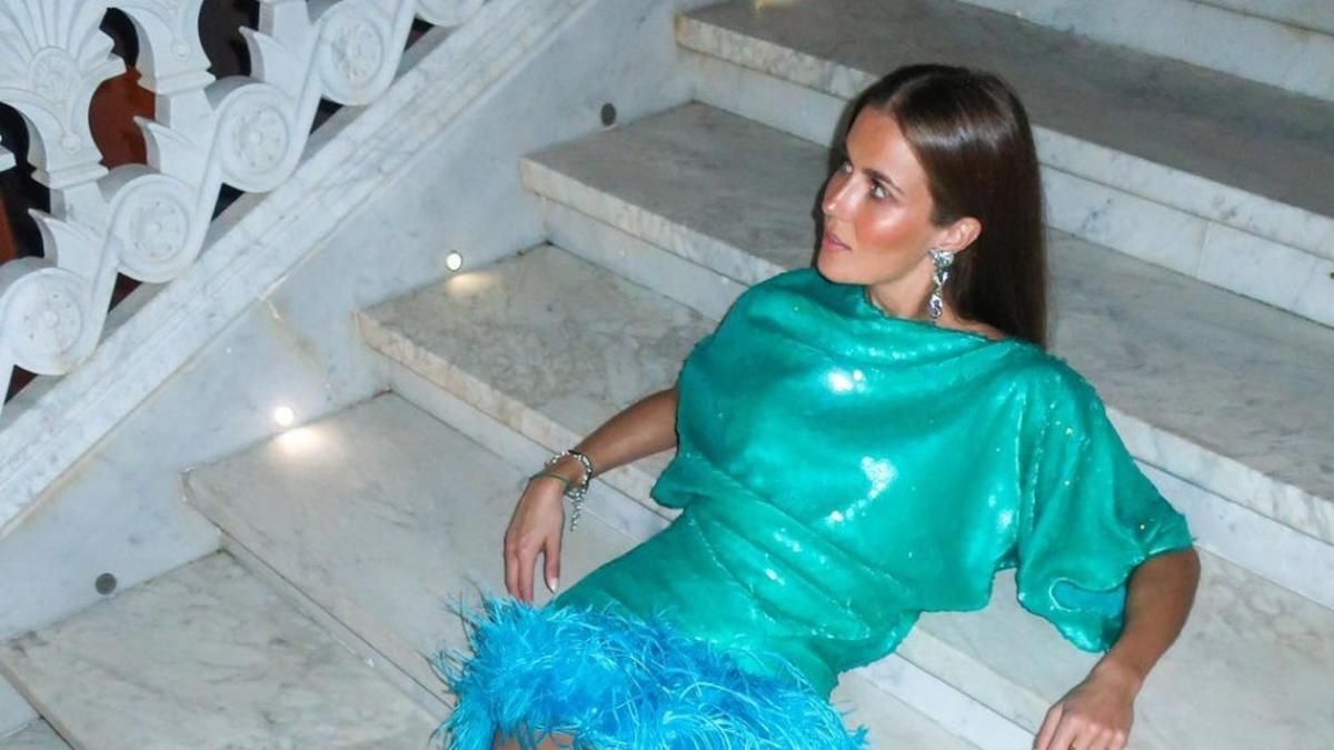 Nina Sandbech, con un look de fiesta