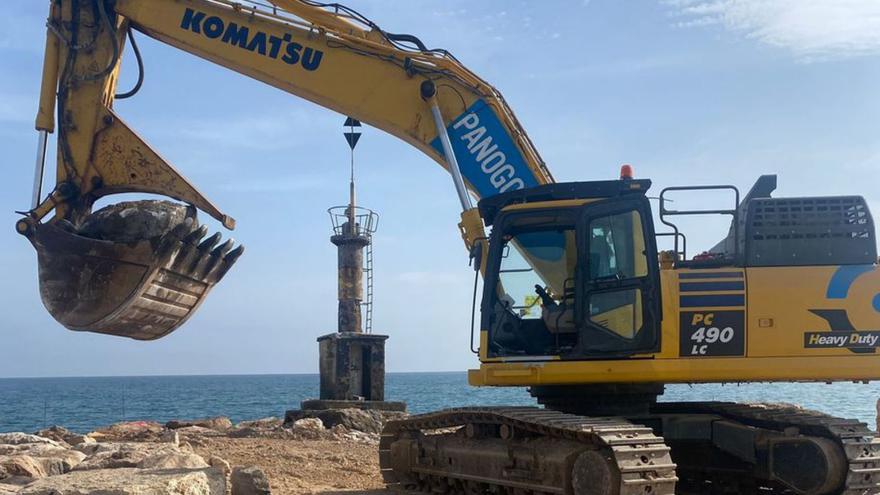 Arrancan las obras de reparación del dique del puerto de Burriana