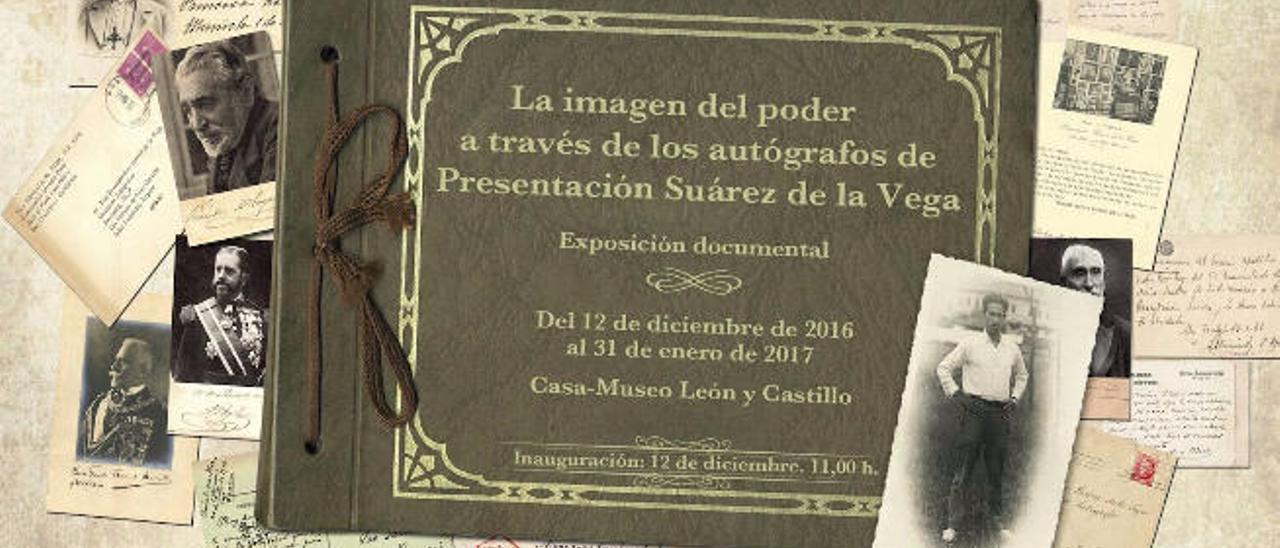 Cartel de la exposición de autógrafos que se inaugura el lunes en la casa museo León y Castillo.