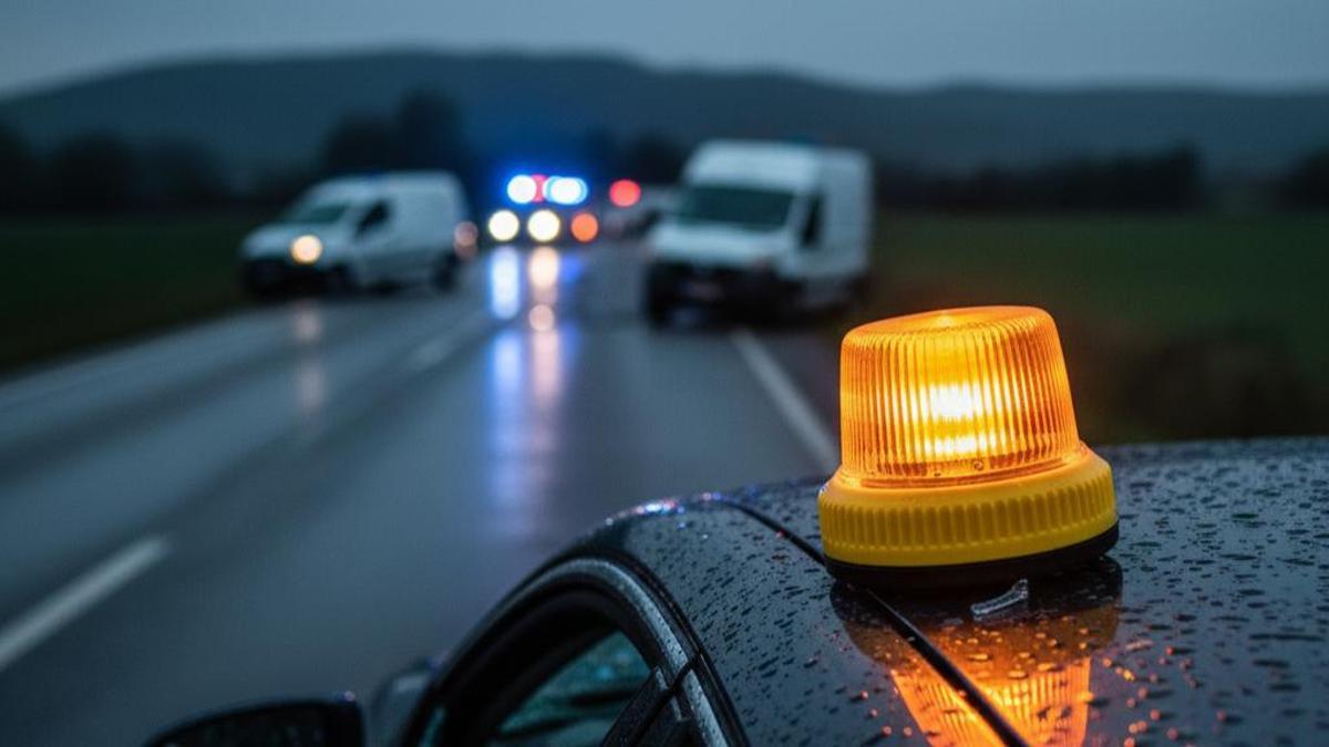 Uso de la baliza V16 en un accidente