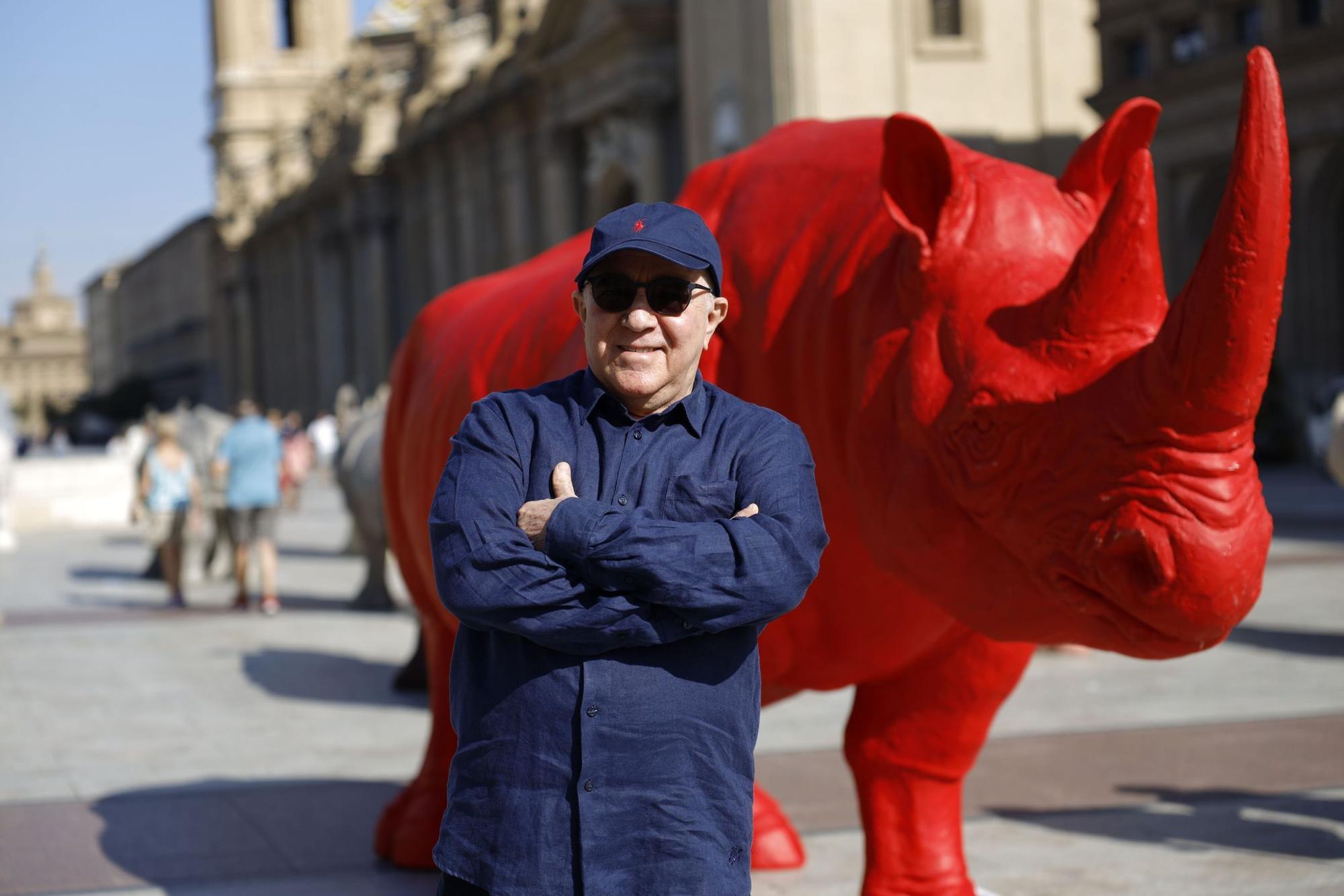 EN IMÁGENES | Inauguración de la exposición de los rinocerontes de Fabelo plaza del Pilar