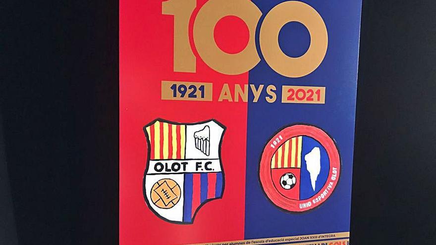 El cartell del centenari de la Unió Esportiva Olot