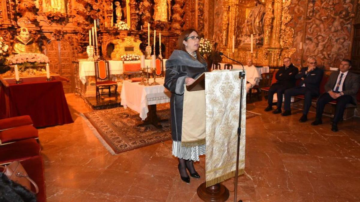 Momento del pregón a San Álvaro pronunciado por Elena Murillo.