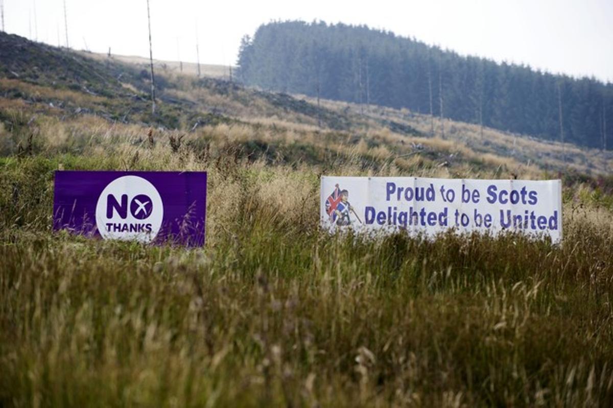 Cartells favorables al ’no’, aquest dijous a Escòcia.