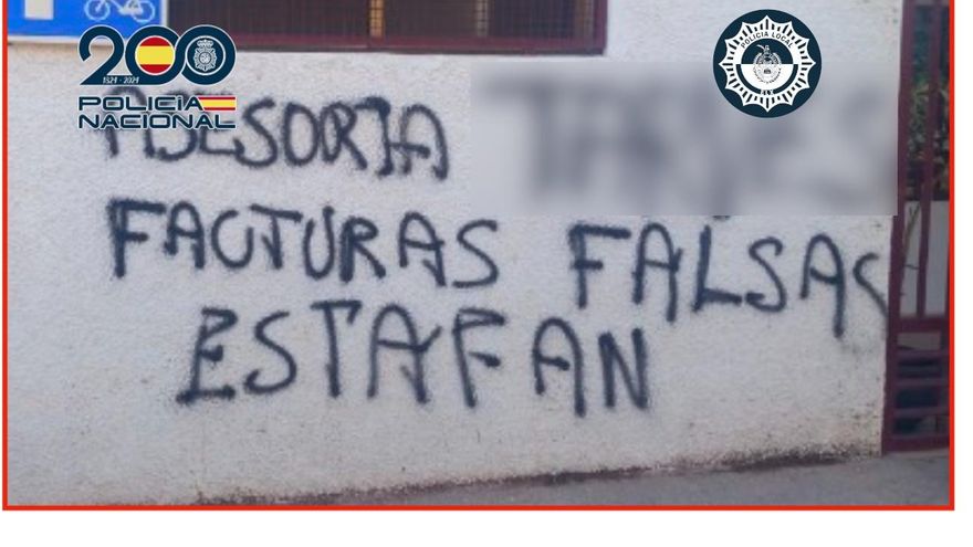 Detenido el dueño de una asesoría en Elche por difamar a otra con pintadas por toda la ciudad