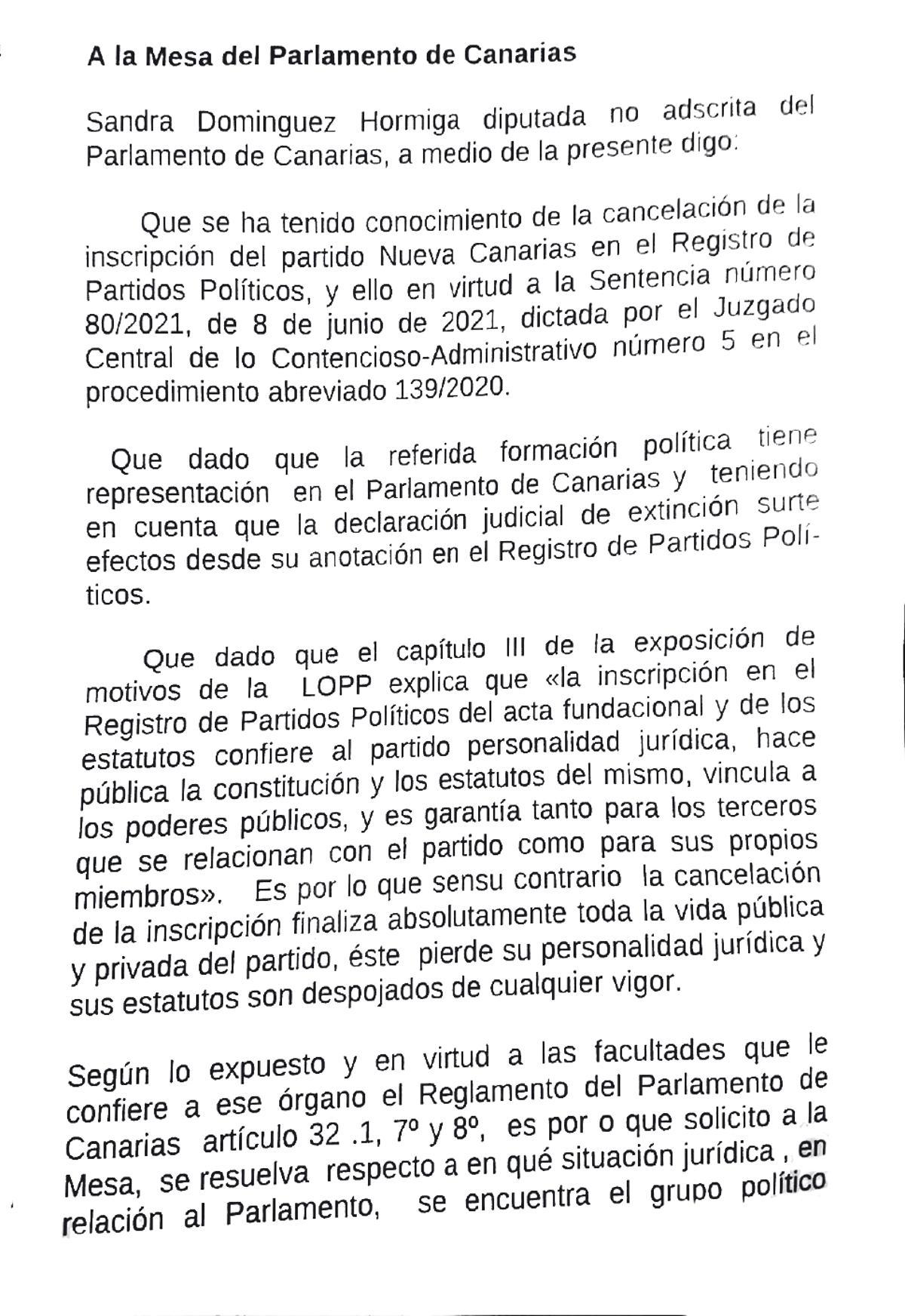 La Cámara cuestiona la aportación de los diputados de NC a su extinto partid