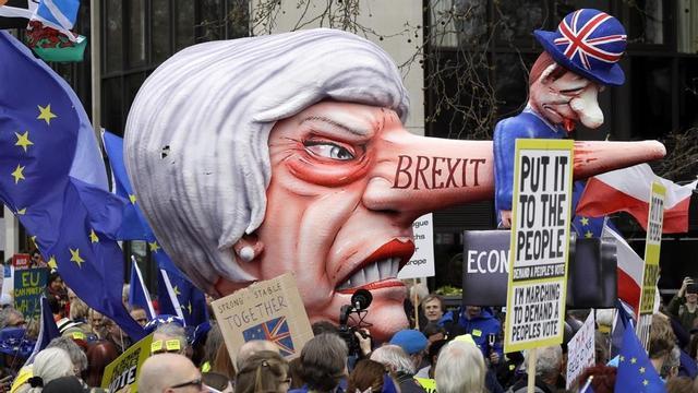 Manifestación en Londres pidiendo un segundo referéndum del 'brexit'.
