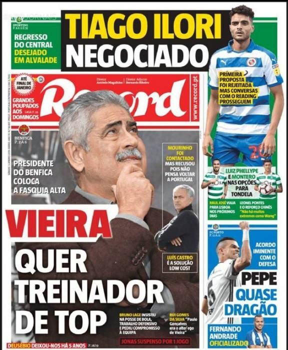 Portada RECORD sábado 5 enero 2019