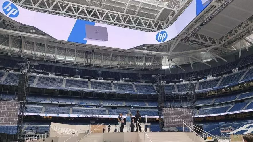 Así se prepara el Bernabéu para la visita del papa León XIV