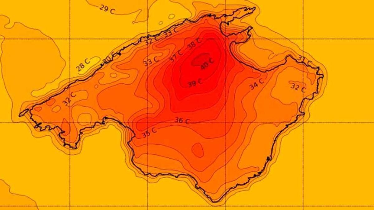 La isla todavía podrá alcanzar los 40 grados este viernes