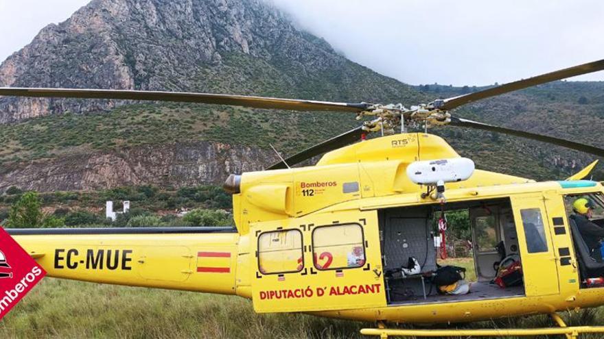 El helicóptero Alpha 1, en la Serra de Segària