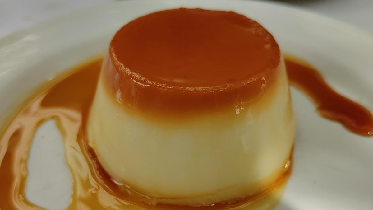 El flan de queso del restaurante Asturianos.