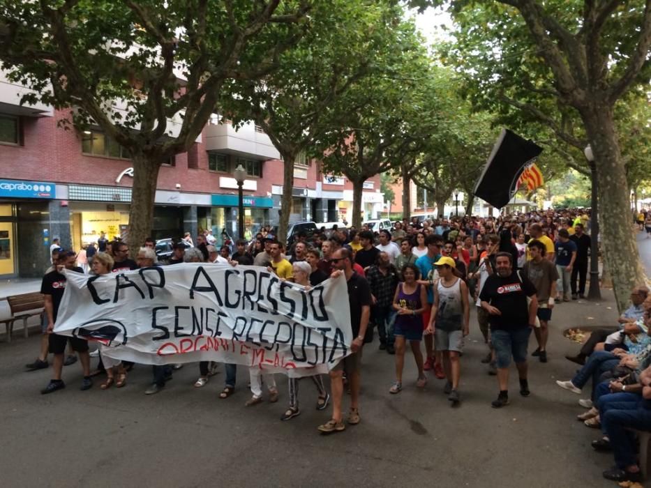 Manifestació contra l'agressió feixista a Manresa