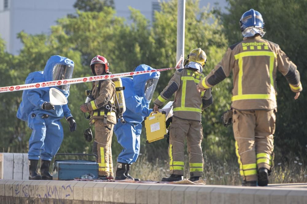 Fuita d'una matèria perillosa en un tren de mercaderies a Riudellots de la Selva