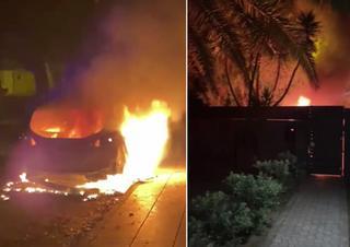 Los testigos vieron a dos personas huir del incendio de dos coches en Tafira