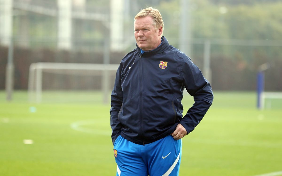 Koeman, en el entrenamiento previo al duelo europeo con el Dinamo de Kiev.