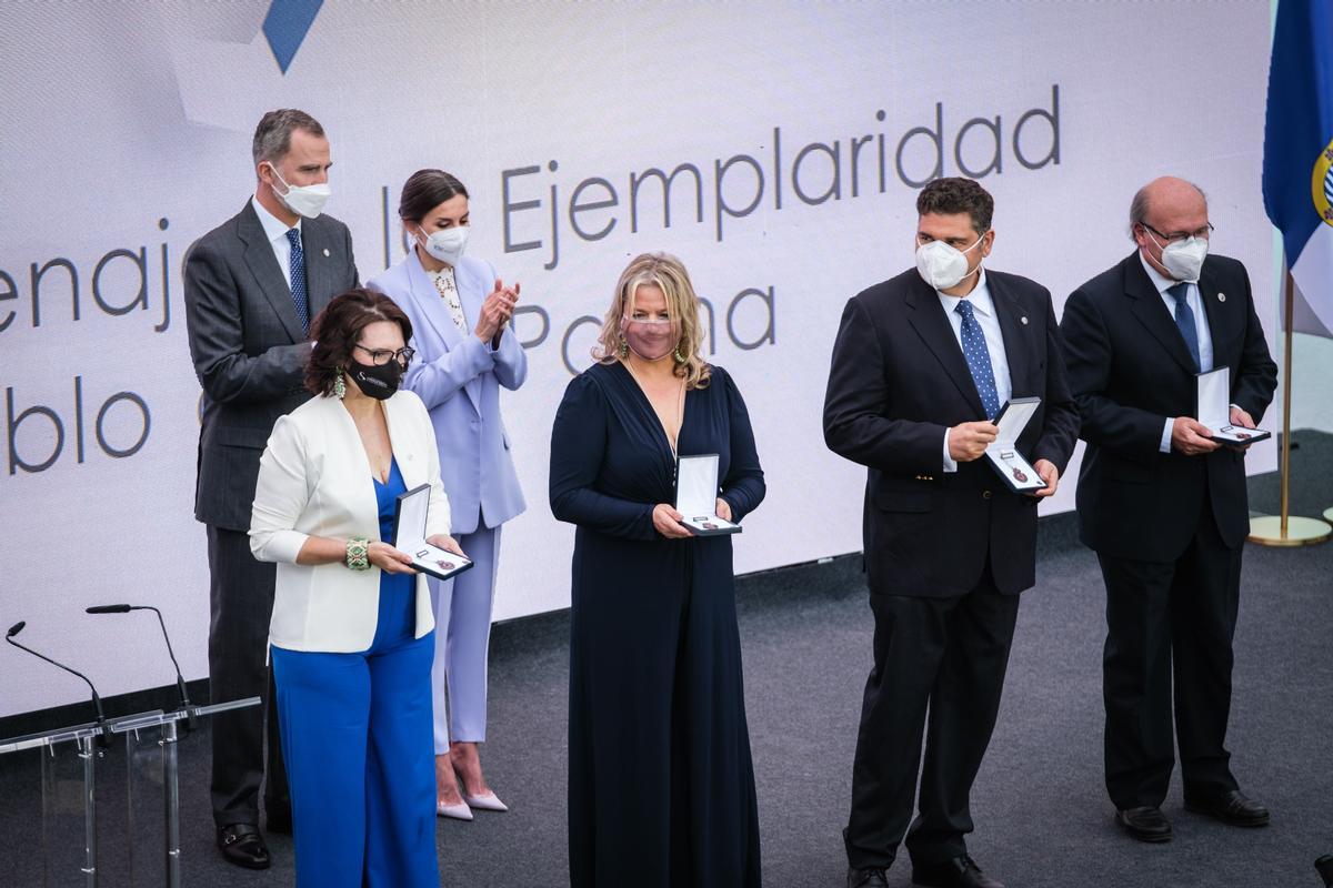 Visita del Rey y los presidentes de las comunidades a La Palma al acto ...