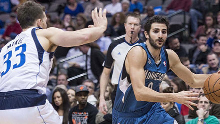 Ricky Rubio, en una acción del Mavericks-Timberwolves.