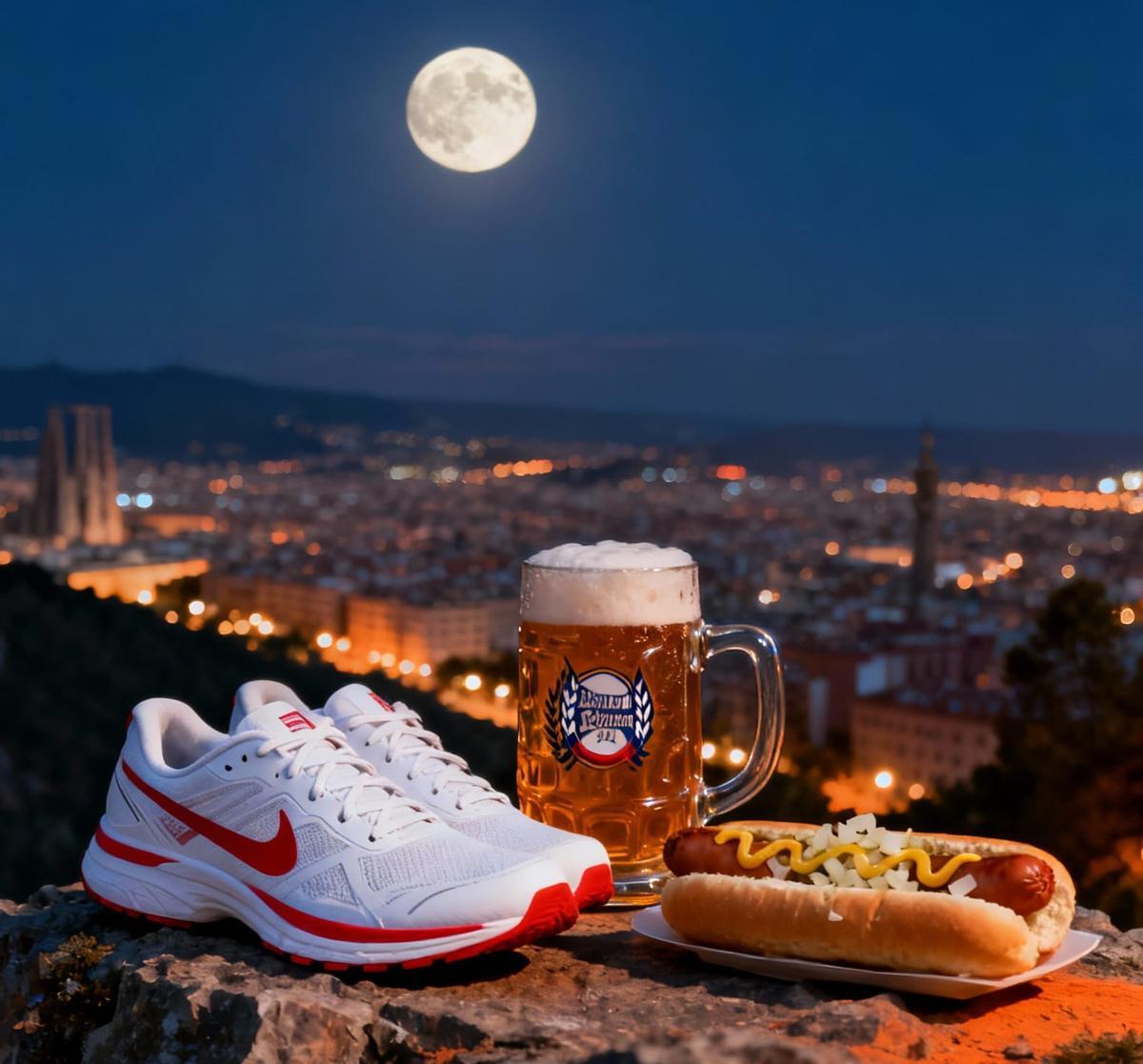 Detalle del cartel de la cita de octubre, con cerveza y perrito.