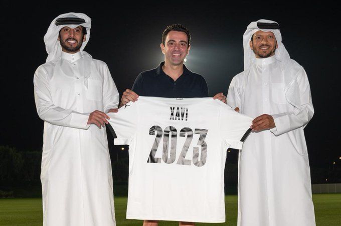 Xavi, tras firmar su renovación con el Al Sadd hasta el 2023.