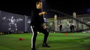 Ezzeldin Bahader, a 75-year-old Egyptian football player, trains at a gym in Cairo, Egypt January 28, 2020. Picture taken January 28, 2020. REUTERS/Amr Abdallah Dalsh