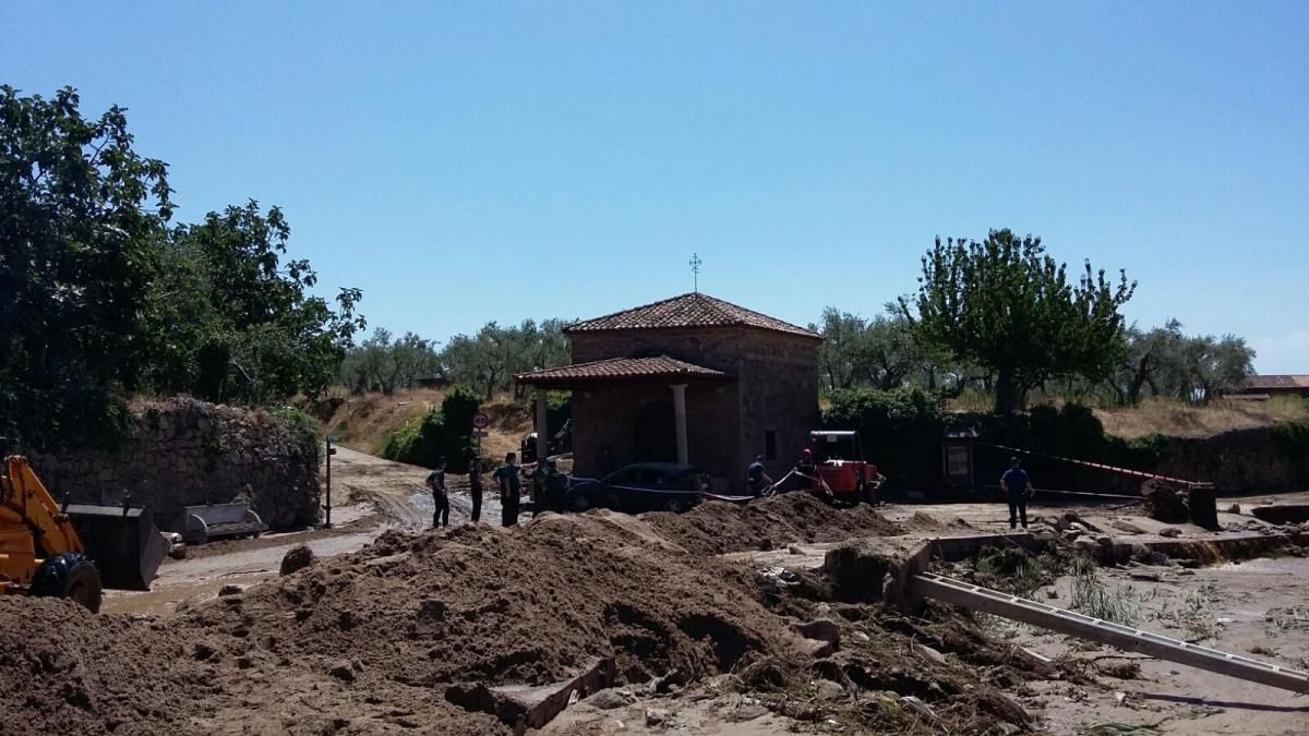 La inundación de Valverde de la Vera en imágenes