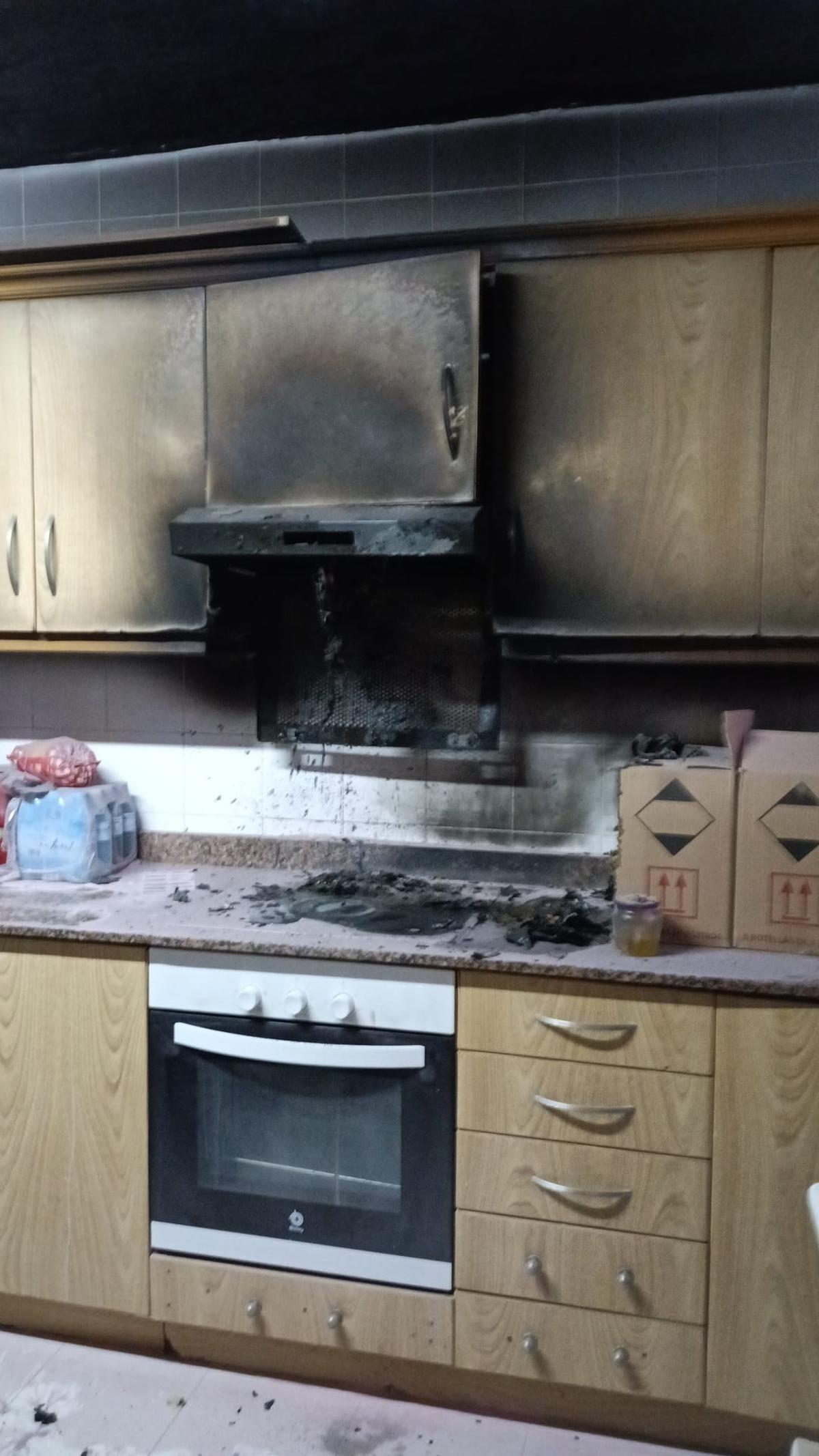 Estado en que quedó la cocina.