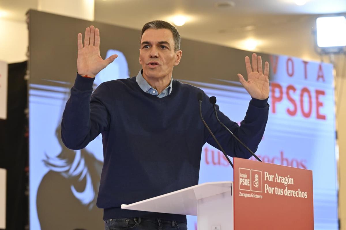 Las imágenes del final de campaña al Gobierno de Aragón del PSOE