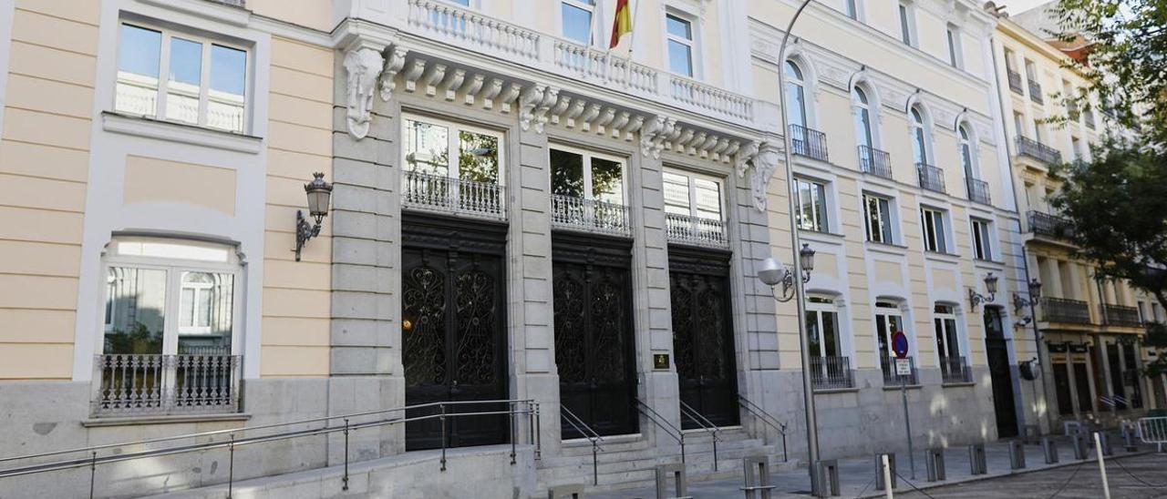 Fachada del Consejo General del Poder Judicial (CGPJ), en Madrid.