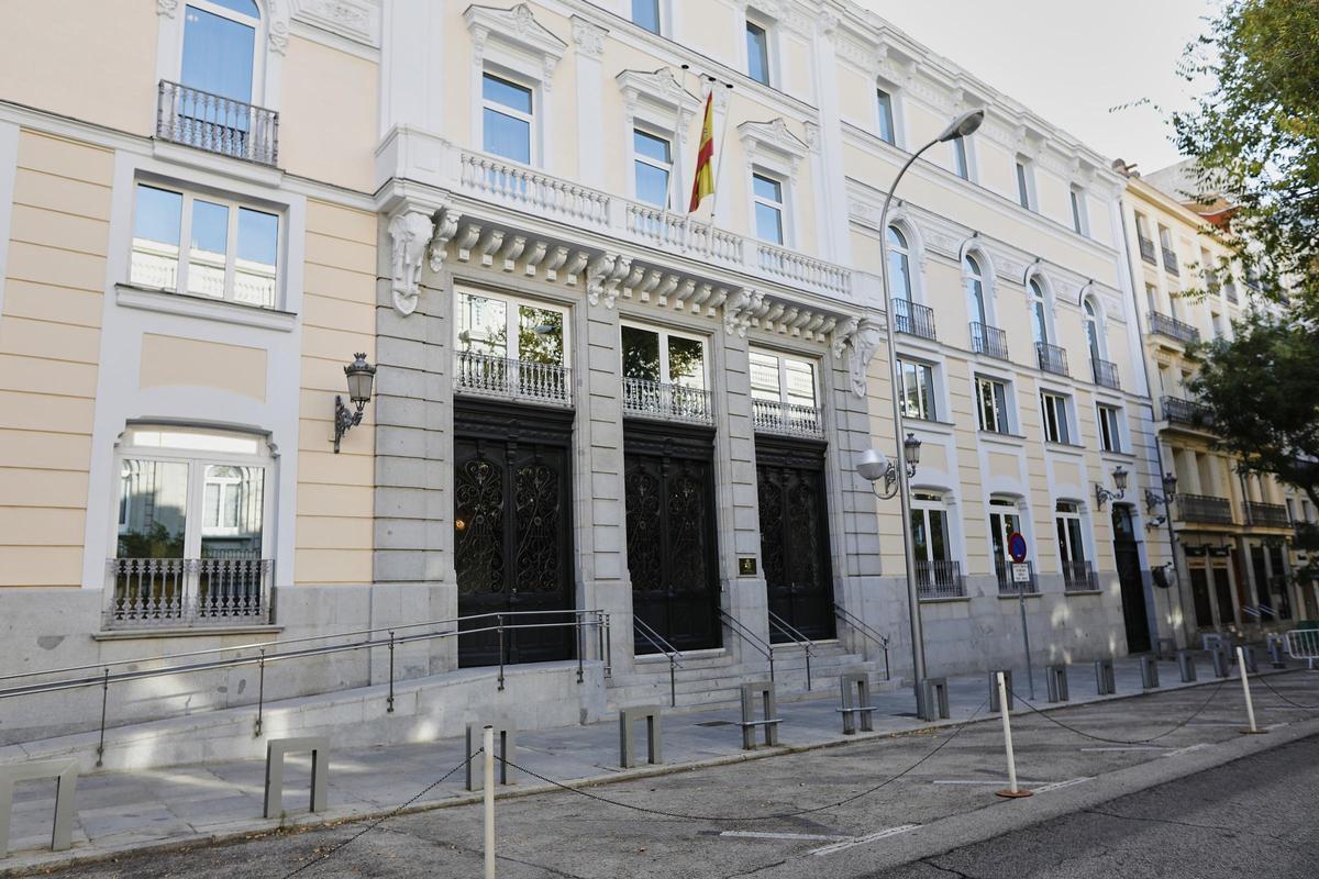 Fachada del Consejo General del Poder Judicial (CGPJ), en Madrid.