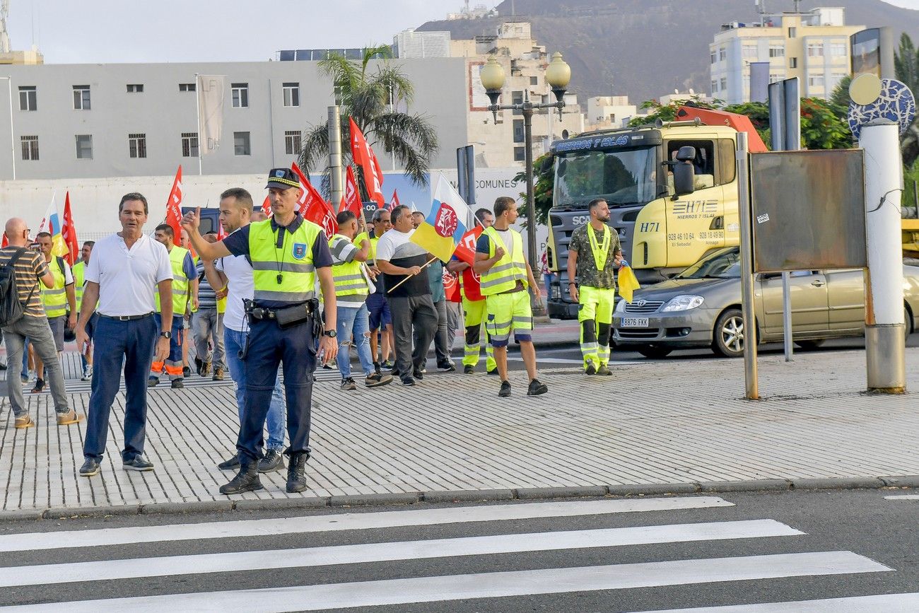 La primera jornada de la huelga de transporte no deja incidencias destacables en Las Palmas