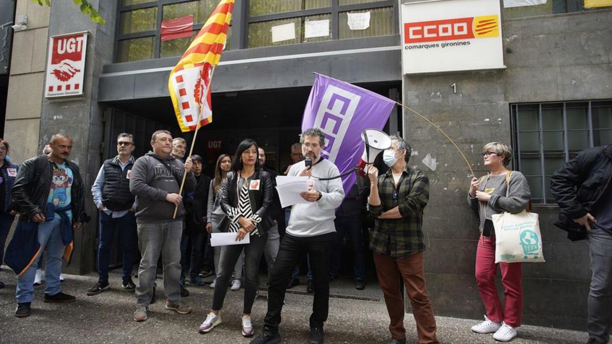 Protesta pel Dia de la Salut al Treball, l’abril passat a Girona.  | MARC MARTÍ