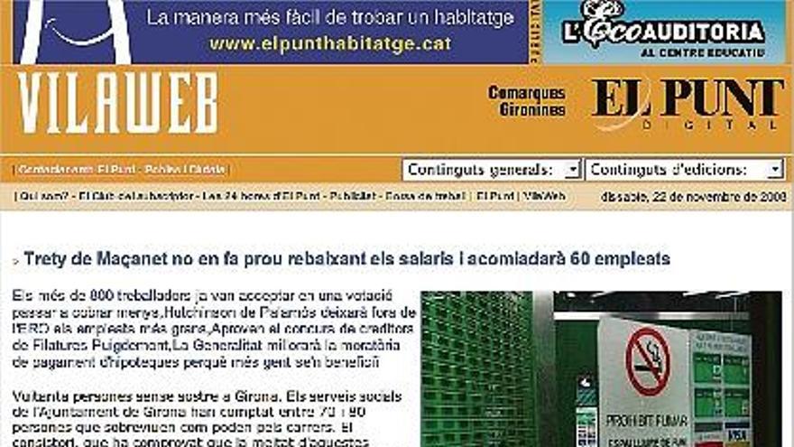 Com es pot observar, Vilaweb i El Punt comparteixen el mateix diari electrònic.