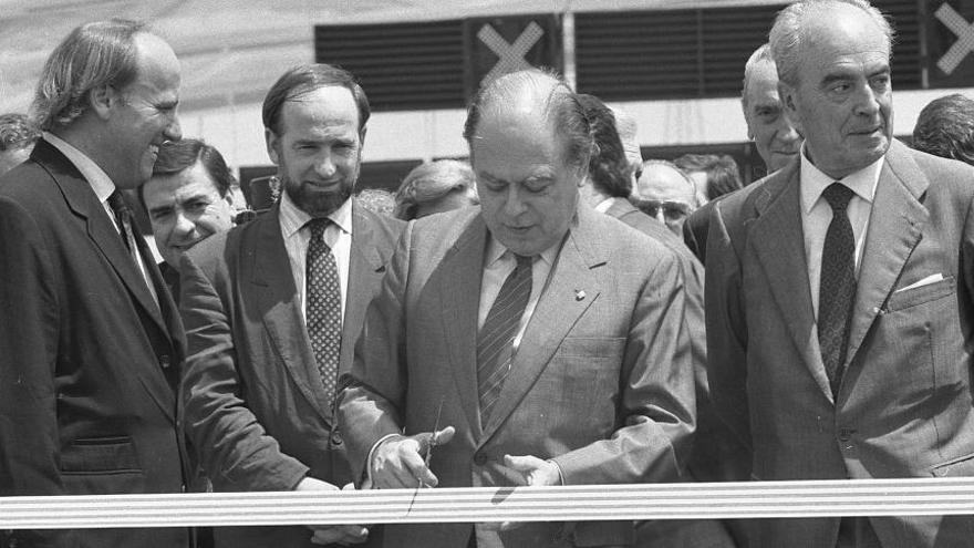 Jordi Pujol inaugurant el tram bagenc de l&#039;autopista Terrassa-Manresa, el 1989.