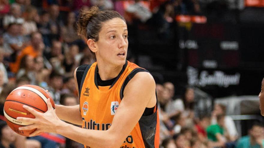 María Pina, durante un partido en la Liga DIA.