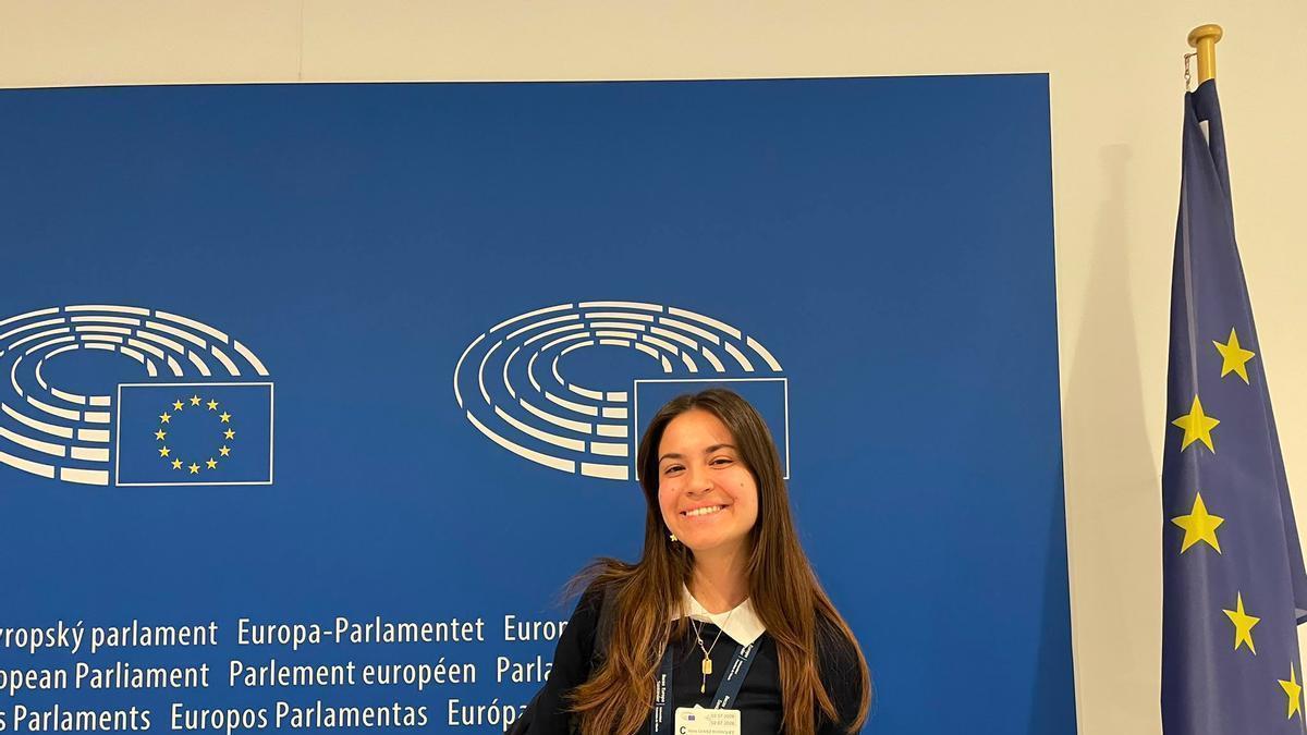 La zamorana Marta Gómez Rodríguez, en el Parlamento Europeo.