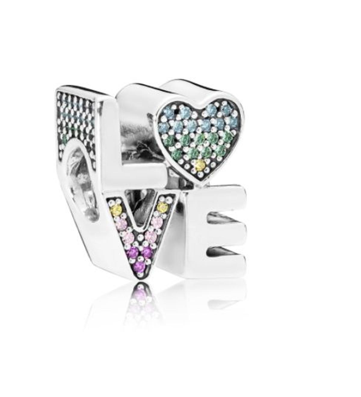 Charm en plata de ley Amor Multicolor de Pandora