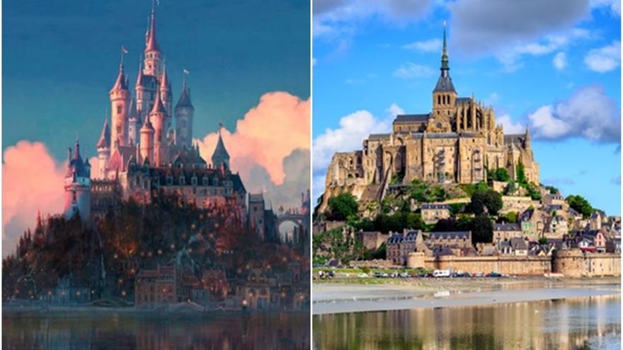 El castillo de Rapunzel es la reproducción del Monte Saint-Michel, en Francia. 