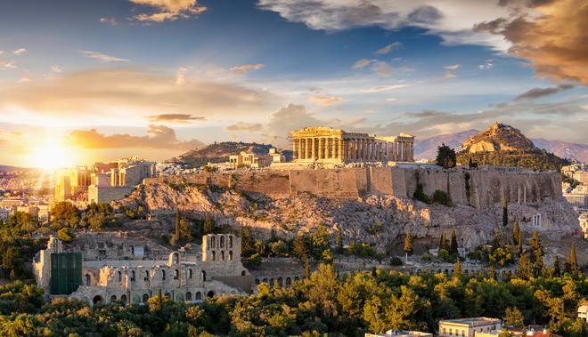 Vista de la Acrópolis, Atenas.