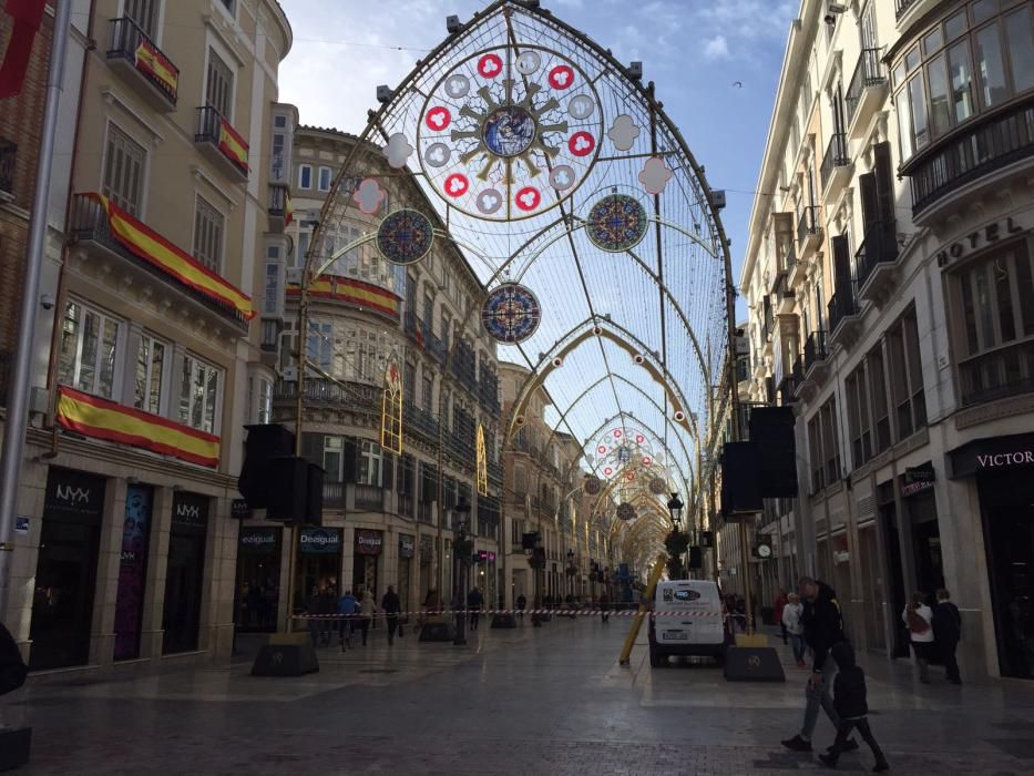 Luces de Navidad en el Centro de Málaga.