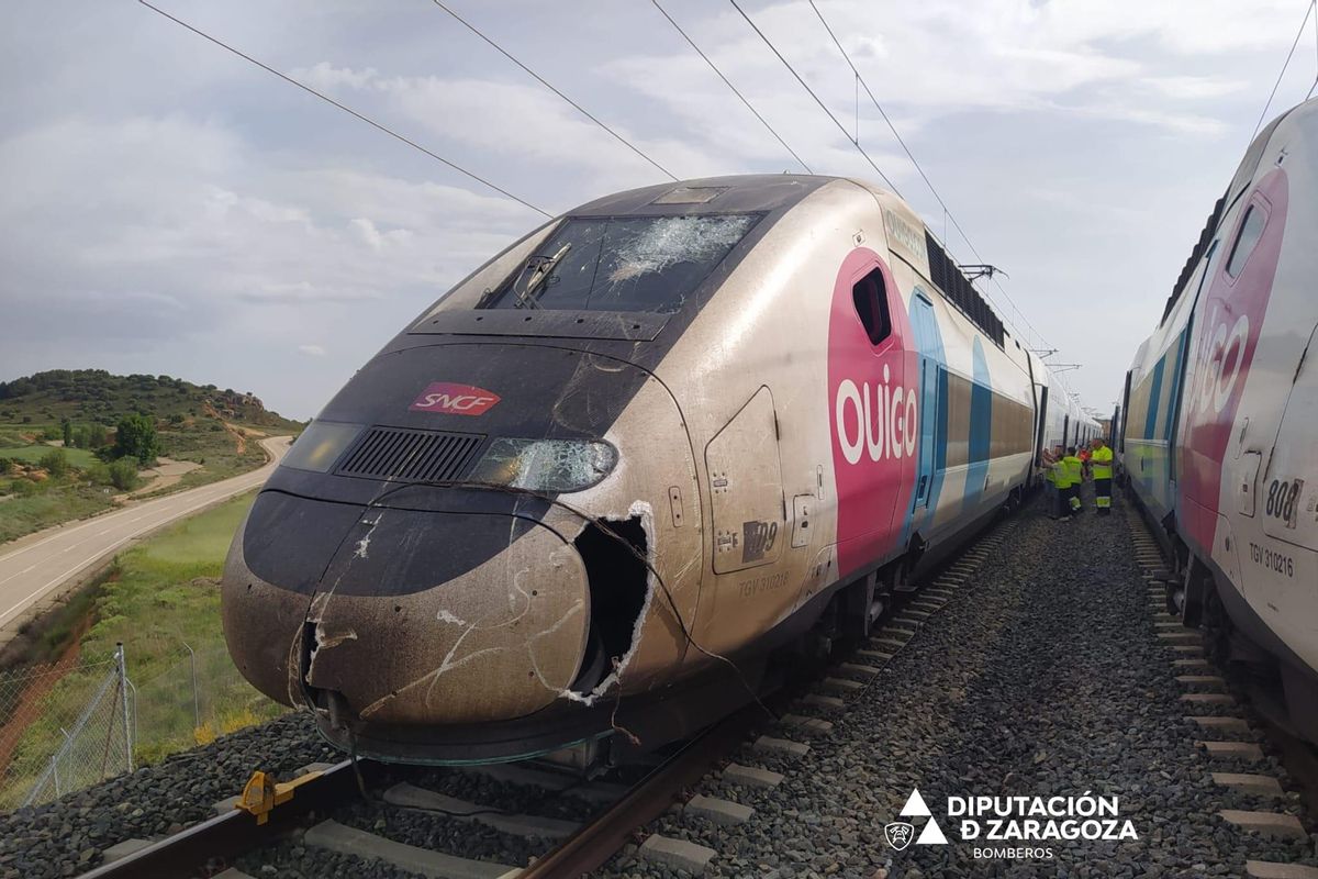 Estado del Ouigo tras el incidente.