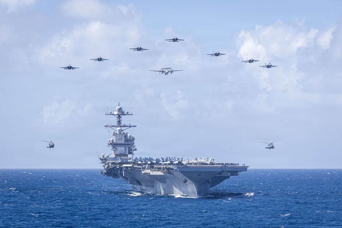 El USS Gerald R. El presidente estadounidense, Donald Trump, ordenó el despliegue del portaaviones USS Abraham Lincoln junto con su grupo de combate a aguas de Oriente Medio y ha ordenado el envío del USS Gerald R. Ford, para presionar a Irán