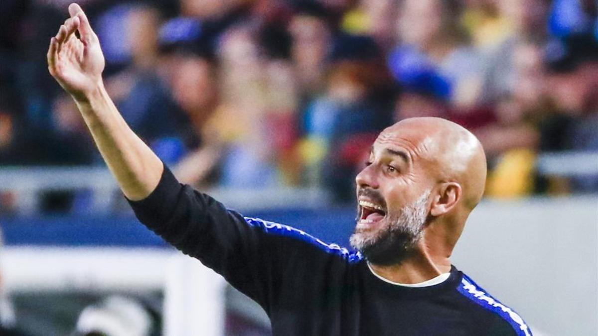 Guardiola durante uno de los amistosos en Estados Unidos