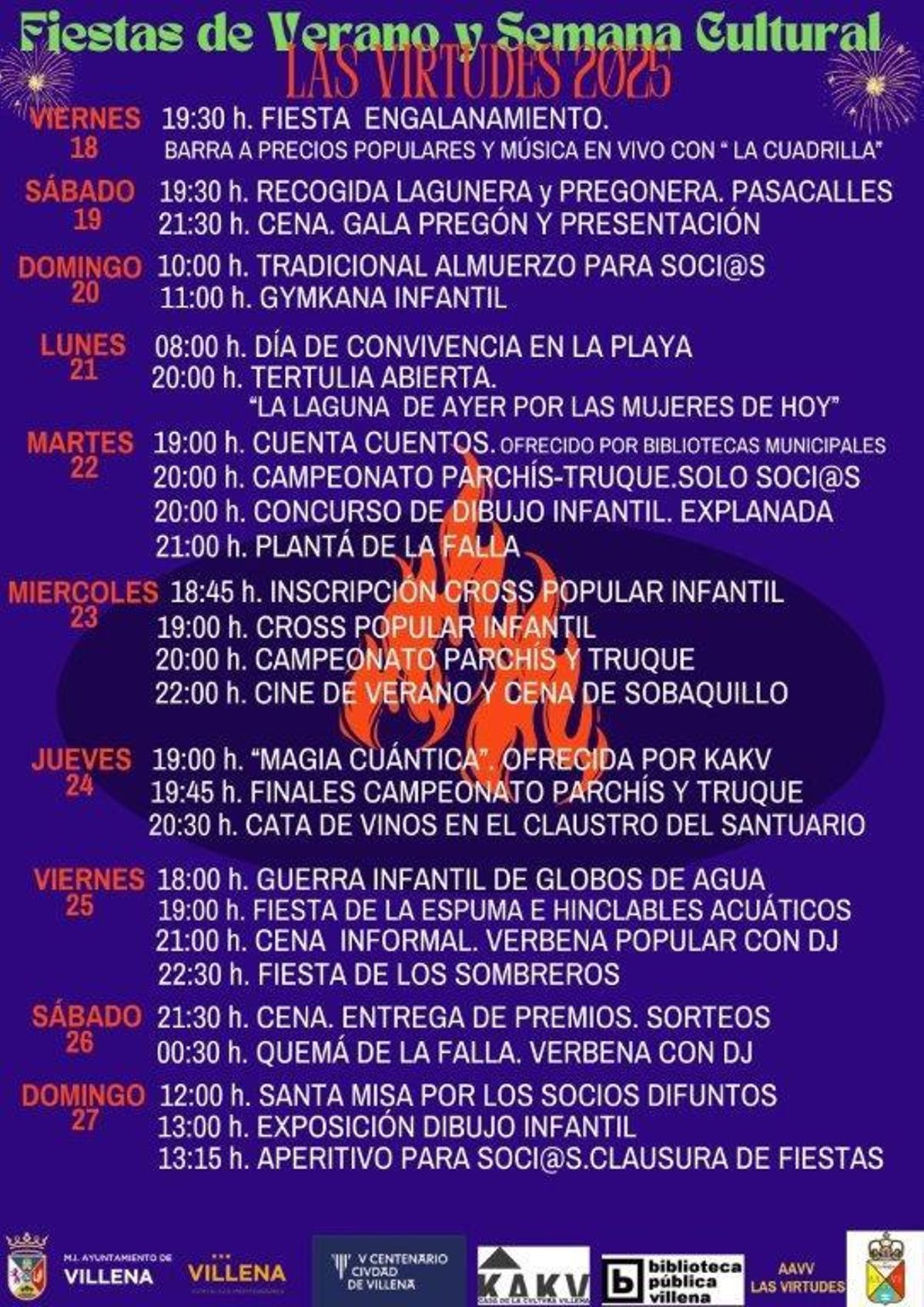 El programa de las Fiestas de Verano de Las Virtudes