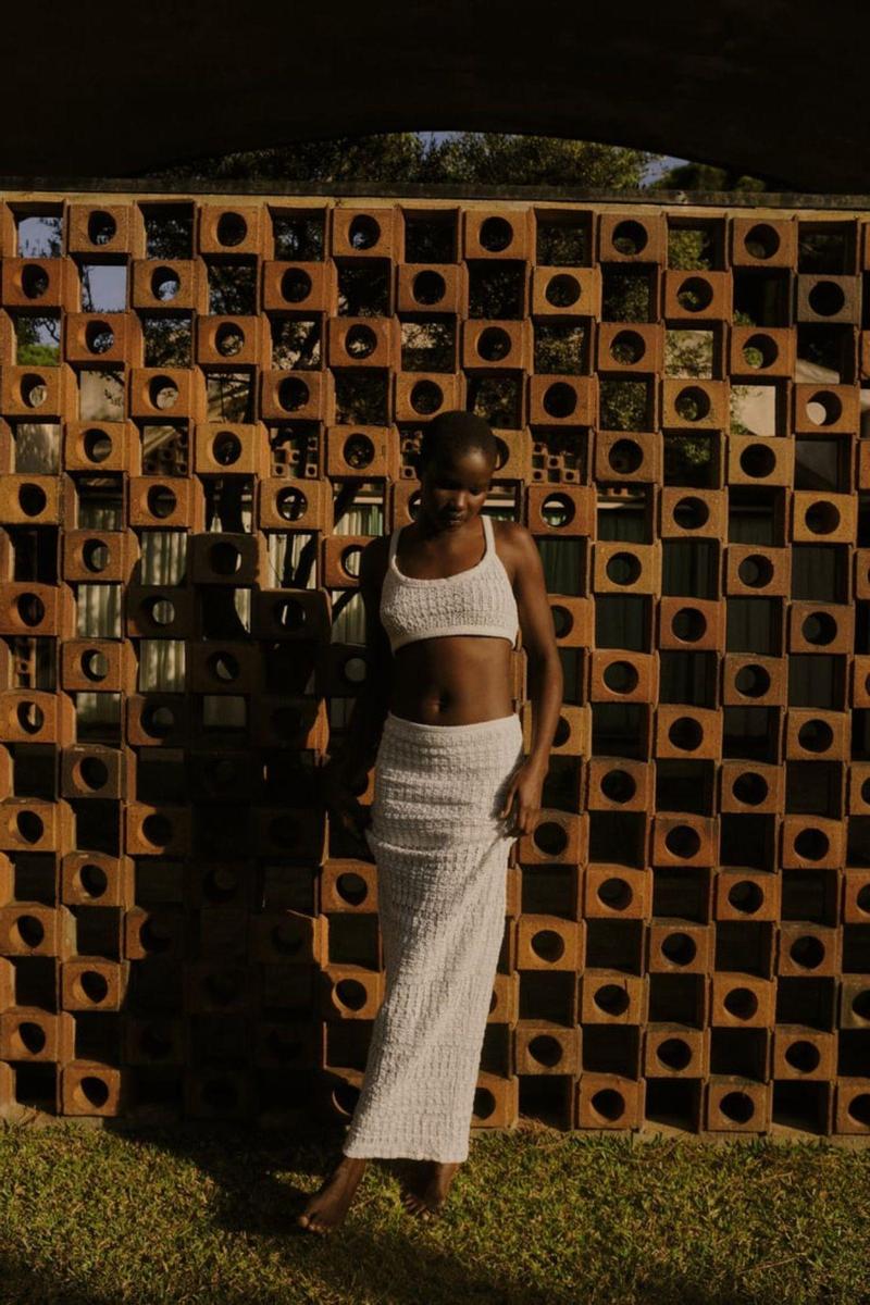 Falda de punto, de Zara