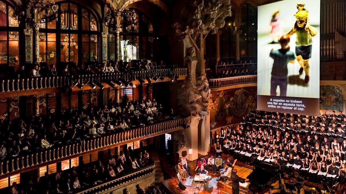 Aspecto del Palau de la Música en el estreno europeo de ’Considering Matthew Shepard’. Aspecto del Palau de la Música en el estreno europeo de ’Considering Matthew Shepard’.
