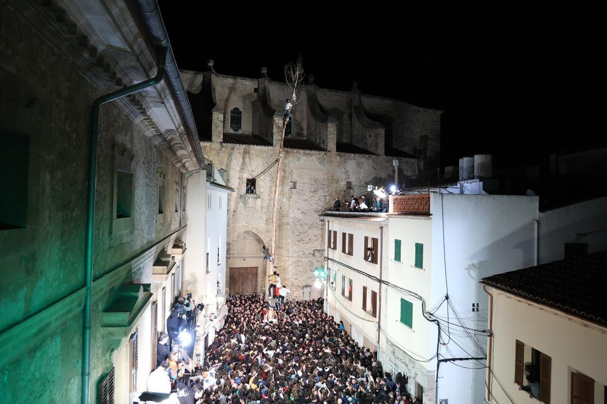 Plano general de la Plaça Vella durante la fiesta del Pi de Sant Antoni.