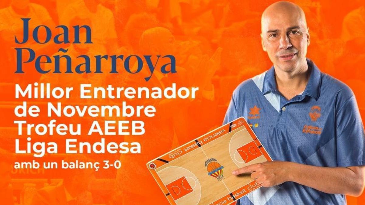 Joan Peñarroya, mejor entrenador del mes de noviembre-Trofeo AEEB Liga Endesa