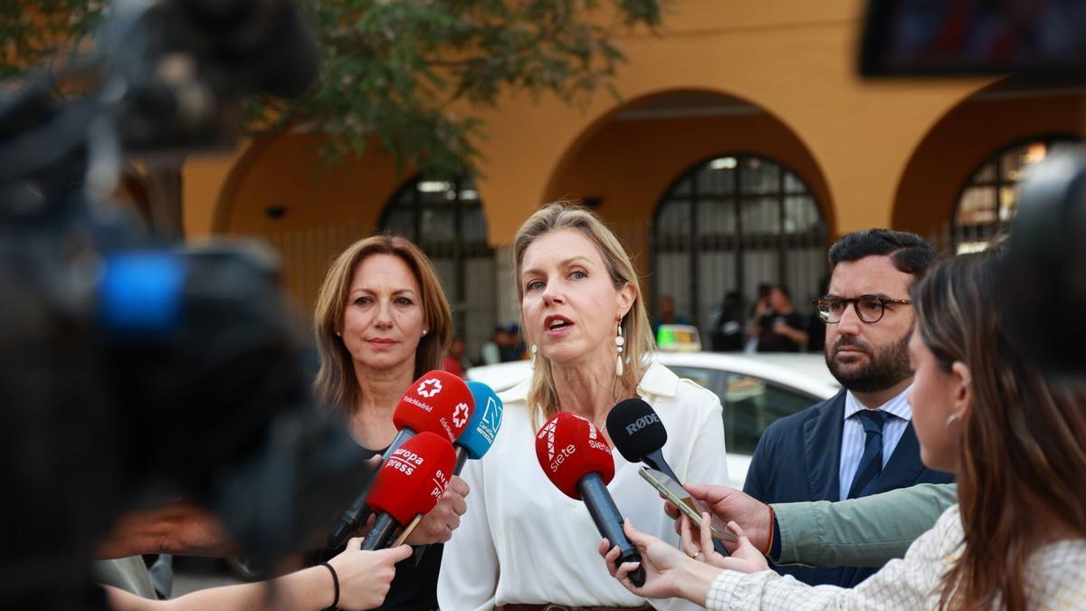 La candidata número dos de Vox por Sevilla al Parlamento y portavoz del grupo municipal en el Ayuntamiento de la capital, Cristina Peláez, este lunes.
